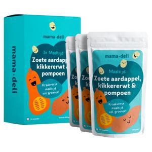 Mama Deli Maaltijd kikkererwt pompoen & zoete aardappel 8+ maanden 3 x 150g