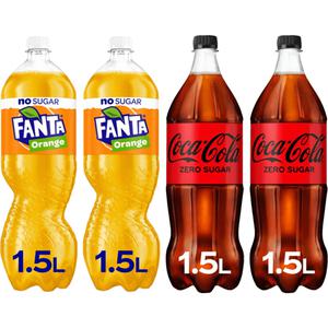 Coca-Cola en Fanta No Sugar Multipack 1,5L