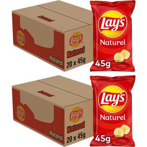 Lay's naturel chips mini zakjes doos 2x