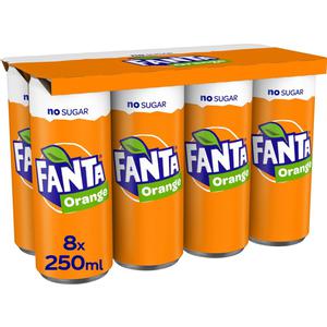 Fanta Orange no sugar 8-pack