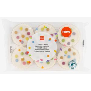 Hema confetti cakejes 6 stuks