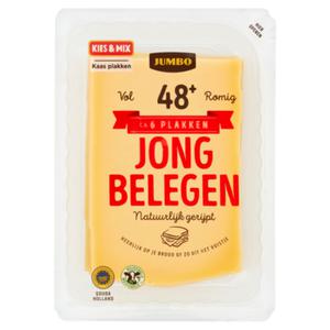 Jumbo Jong Belegen Kaas 48+ Plakken 190g