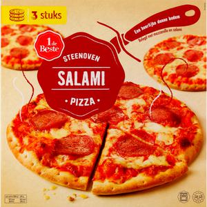 1 de Beste Steenoven pizza salami 3 stuks None