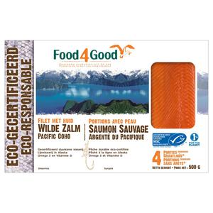 Food4Good Wilde zalmfilet met huid diepvries