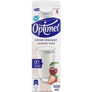 Optimel Drinkyoghurt aardbei kers