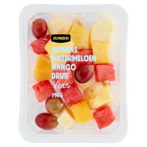 Jumbo Fruitstukjes Ananas, Watermeloen, Mango & Druif 250g