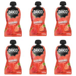 Danio Knijpzakje Kwark Aardbei 6 x 140g