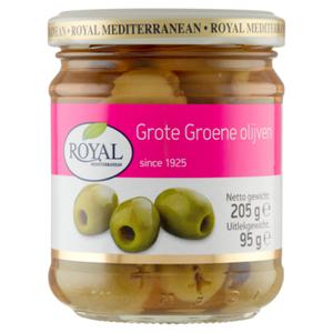 Royal Mediterranean Grote Groene Olijven 205g