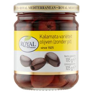 Royal Mediterranean Kalamata Varieteit Olijven (Zonder Pit) 195g