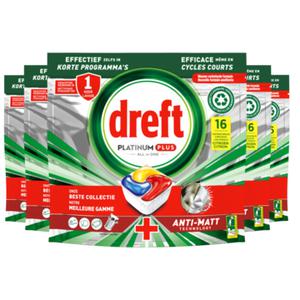 Dreft Platinum Plus All In One Vaatwascapsules Citroen, 5 x 16 Capsules
