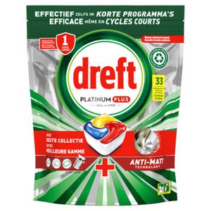 Dreft Platinum Plus All In One Vaatwascapsules Citroen, 33 Capsules