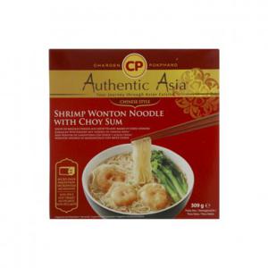 Authentic Asian Wonton soup with vegetables and noodles