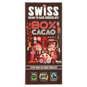 Swiss 80% Cacao Extra Dark Delicious Chocolate 100g