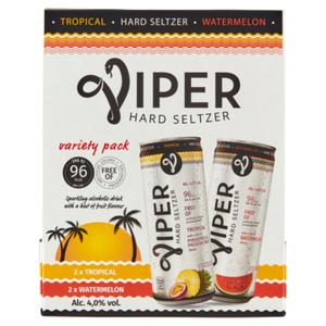 Viper Hard Seltzer Tropical Watermelon Variety Pack 4 x 330ml