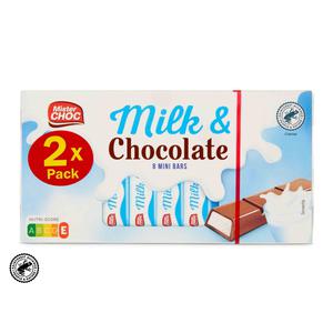 Mister Choc 2-pack melk & chocolade reepjes