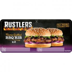 Rustlers Twin BBQ rib burger