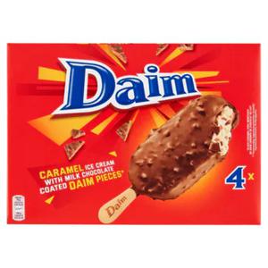 Caramel Ice Cream with Milk Chocolate Coated Daim Pieces 4 Stuks