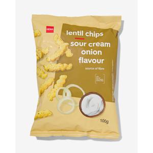 Hema linzenchips met zure room- en uiensmaak 100gram