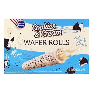 American Bakery Cookies & Cream Wafer Rolls 120g