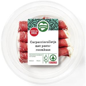 Spar tapas carpacciorolletjes met pestoroomkaas