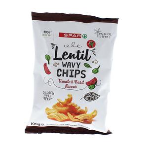 Spar lentil wavy chips tomaat-basilicumsmaak