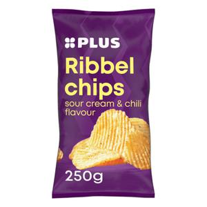 PLUS Ribbelchips sour cream chili