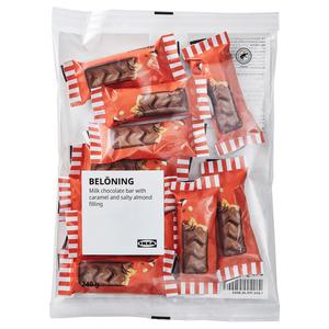 IKEA BELONING Melkchocoladereep, met karamel en gezouten amandelen