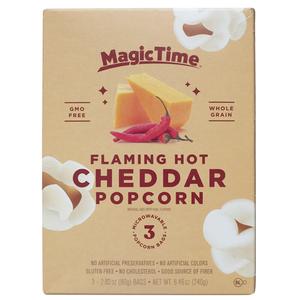 Magic Time flaming hot cheddar popcorn