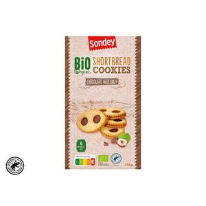 Sondey Bio zandkoekjes met chocolade en hazelnoot