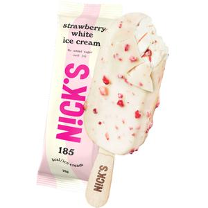 Nick's Icecream strawberry white