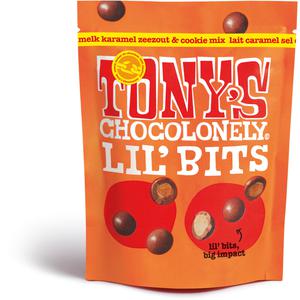 Tony's Chocolonely Lil' bits melk karamel zeezout biscuit