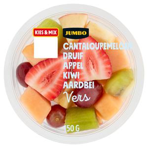 Jumbo Fruitstukjes Cantaloupemeloen, Druif, Appel, Kiwi & Aardbei 150g