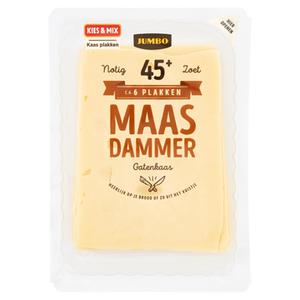 Jumbo Maasdammer Gatenkaas 45+ Plakken 190g