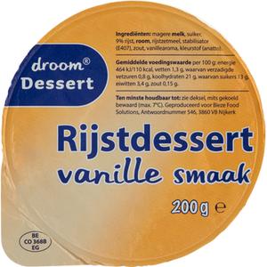 Droom Dessert Rijstdessert Vanille Smaak 200g