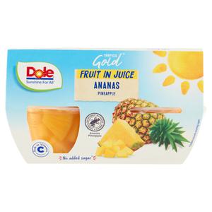 Dole Tropical Gold Fruit in Juice Ananas 4 x 113g