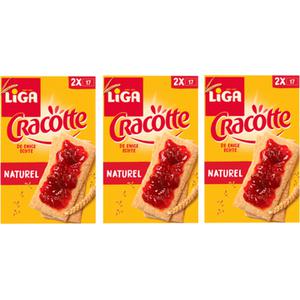 Jumbo LiGA Cracotte crackers Naturel 3 x 250g