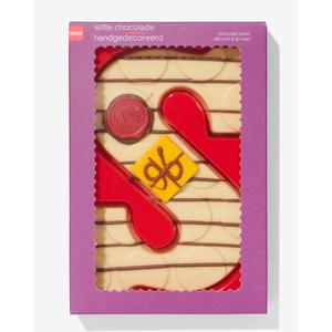 Hema handgedecoreerde chocoladeletter wit S 200gram