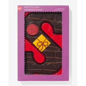 Hema handgedecoreerde chocoladeletter puur S 200gram