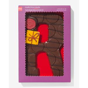 Hema handgedecoreerde chocoladeletter melk R 200gram