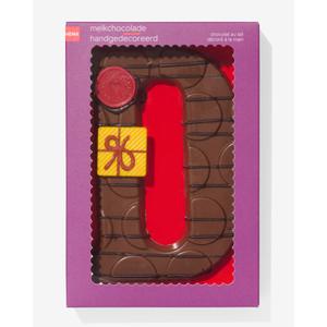 Hema handgedecoreerde chocoladeletter melk D 200gram