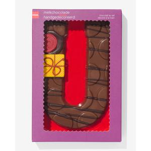 Hema handgedecoreerde chocoladeletter melk U 200gram