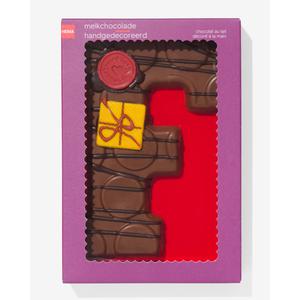 Hema handgedecoreerde chocoladeletter melk F 200gram