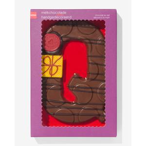 Hema handgedecoreerde chocoladeletter melk Q 200gram