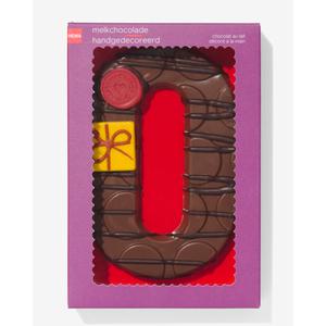 Hema handgedecoreerde chocoladeletter melk O 200gram