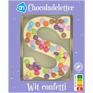 AH Chocoladeletter Confetti wit