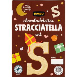 Jumbo Chocoladeletter Stracciatella Wit S 75g