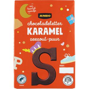 Jumbo Chocoladeletter Karamel Zeezout-Puur S 75g