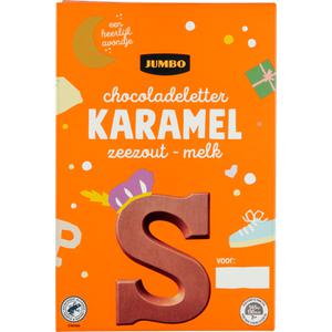 Jumbo Chocoladeletter S - Melk Karamel Zeezout 160g