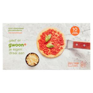 g'woon mini steenoven pizzabodems met tomatensaus