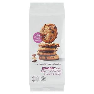 g'woon triple chocolate chip cookies